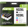 kamo 932XL 933XL (confezione da 5) Multipack Cartucce compatibili con HP 932 933 XL - per OfficeJet 6100 6600 6700 7110 7510 7610