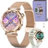 EpochTec Smartwatch Donna, AURORA Ultradelgada 1.19 Schermo Touch Chiamate Bluetooth 200mAh 100+ Modalità Sportive, SpO2, Orologio Cardiologico, Monitor del Sonno, Contapassi, IP68, Orologio Sportivo