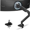ARES WING Supporto per monitor da 17 a 49 pollici, braccio con molla a gas, supporto per monitor regolabile per schermi da 20 kg, supporto per monitor VESA 75/100 mm, nero
