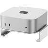 SNANSHI Supporto per Mac mini M4 - Supporto da tavolo in alluminio, facile accesso al pulsante di accensione, organizzazione della scrivania, migliore dissipazione del calore, compatibile con Mac mini