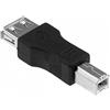 REY Connettore adattatore 2.0 da USB femmina di tipo A a USB maschio di tipo B, Nero