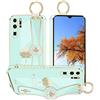 Kainevy Cover per Huawei P30 Pro con Cordino Silicone Morbido Slim Antiurto Custodia per Huawei P30 Pro Cover con Anello Resistente Aesthetic Protezione Case Per Donna Uomo (Verde)