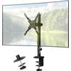 PUTORSEN Supporto per monitor LCD da 17-42 pollici, fino a 12 kg, supporto da tavolo, 1 monitor regolabile in altezza, inclinabile, orientabile, 2 opzioni di montaggio, VESA 75 x 75/100 x 100, nero