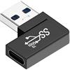 chenyang Adattatore da USB C a USB, USB 3.0 maschio a USB 3.1 tipo C femmina, connettore piatto angolato a sinistra a 90 gradi