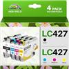 colorfly LC427 LC 427 Cartucce compatibili per Brother LC-427 LC427XL LC-427VAL per stampanti Brother MFC-J5955DW MFC-J6955DW HL-J6010DW MFC-J6957DW MFC-J6959DW, confezione da 4