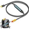 VEGOATY Adattatore audio ottico USB da USB-A a Fiber Optic Audio SPDIF porta 1,5 m, Toslink Adattatore Fiber Optic Cavo per PS5/PC/Laptop - Scheda audio ottica con Plug & Play, Nero