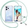 ISOI Cover con Cordino per Oppo Reno 15 5G, Custodia Trasparente con Collana Tracolla Laccio Collo Ultra Sottile Morbido TPU Silicone Antiurto AntiGraffio Case, Verde