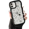 ZTOFERA Custodia per iPhone 11 da 6,1", con cornice a onde riccie e motivo a stelle, trasparente, sottile e resistente agli urti, in PC rigido per iPhone 11, nero