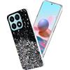 Yarxiawin Custodia per Honor X8A Silicone Rosa, Effetto Glitter per Honor X8A Cover Trasparente Brillante Morbida Sottile Case Regalo per Donne (Nero)