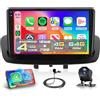 Rimoody 4G+64G Android Autoradio per Renault Megane 3 III 2009-2014 Wireless Carplay Android Auto, 9 Pollici Incell Schermo Radio con GPS Navi WiFi Bluetooth FM/RDS/EQ/USB/SWC Telecamera Posteriore