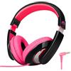 Rockpapa Comfort Cuffie con Cavo, Regolabile, Over-Ear Headphones per Telefono, Compressa, PC, Scuola, MP3/4 DVD, iPod iPad Nero Rosa