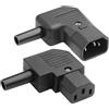 JSADZKJ Adattatore di alimentazione a 3 poli IEC320 C13/C14, 90 gradi IEC320 C13/C14, 10 A/250 V C13/C14, adattatore rimovibile per computer, monitor, UPS (2 pezzi)