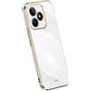 RankOne La Custodia del Telefono è Adatta per Realme C53 / Realme C51 / Realme Note 50 (6.74 Inches), Case per Cellulare in Silicone con Telaio Galvanico - Bianco