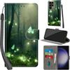 Haninsuze Cover per Samsung Galaxy S24 Ultra, Farfalla | Pelle PU Portafoglio, Porta Carte, Magnetica, Libro, Antiurto Custodia