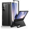 SURITCH Cover per Samsung Galaxy Z Fold 6 2024, Custodia per Samsung Z Fold 6 5G con Protezione dello Schermo Anteriore + Cavalletto + Slot per penna S, Protettiva Case Cover per Galaxy Fold 5, Nero