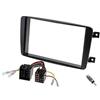 Audioproject A232 - Mascherina autoradio doppio DIN per Mercedes Classe C W203 CLK W209 Viano Vito con struttura per montaggio, adattatore per antenna ISO DIN.