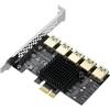 YABOANG Scheda Riser da 1 a 5, splitter PCI-E 1X a scheda esterna 5 PCI-e USB 3.0 Adattatore moltiplicatore per minatore ETH Miner crittografato da GPU Bitcoin Ethereum