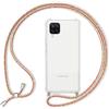 NALIA Cover con Collana per Samsung Galaxy A12 - Custodia Ibrida Trasparente & Laccio - HANGIT (Retro Anti-Giallo & Regolabile) - Marchio Tedesco, Colore:Arcobaleno