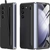 Miimall Custodia Compatibile con Samsung Galaxy Z Fold 5 con Penna, Portapenna Pop-up, Pellicola HD, Copertura Antiurto in PC con Penna, Case Protettive per Samsung Galaxy z Fold 5, Nero