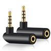 HSP-HSWITI Adattatore audio da maschio a femmina, angolo retto di 90 gradi, connettore AUX stereo TRS placcato oro (confezione da 2)