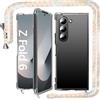 Fciaeytou Cover per Samsung Galaxy Z Fold 6 con cordino e collana in cristallo trasparente trasparente per Samsung Z Fold 6 ultra sottile pieghevole custodia antiurto protezione custodia Z Fold 6 portatile