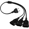 OMIGA Prolunga Piatta 3 in 1 Prolunga Spina Piatta 250 V/2.5 A | per Elettrodomestici TV PC Monitor Proiettore Casa Ufficio (50 cm/Nero)