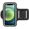 CoverKingz Cinturino sportivo per iPhone 13 Mini / 12 Mini [5,4 pollici] - Custodia da braccio con scomparto per chiavi - Supporto sportivo per cellulare - Nero