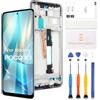 LADYSON Schermo per Xiaomi Poco X3 Display LCD per Xiaomi Poco X3/Poco X3 NFC/Poco X3 PRO 6.7 pollici Display LCD Touch Digitizer Assembly Parti di ricambio con strumenti (nero con telaio)