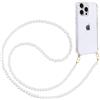 Pnakqil Cover con Cordino per Apple iPhone 16 Pro Max 6,9, Custodia con Catenella Perle Silicone Trasparente TPU Morbida Ciondolo Tracolla Antiurto Corda Tracolla Cordino Catena Cellulare