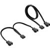 POPPSTAR sdoppiatore ventole per PC 4-pin (cavo a Y 15cm presa 4pin a spina 4pin / 3pin + cavo di prolunga ventole 60cm) per collegare ulteriori ventole alla scheda madre