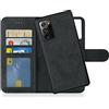MyGadget Cover per Samsung Galaxy Note 20 Ultra - Custodia Libretto Magnetica - Custodia Portafoglio Wallet - Porta Carte in Similpelle PU Removibile - Flip Case Grigio Nero