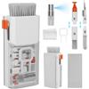 kwmobile Kit Pulizia PC Portatile 8 in 1 - Kit Pulizia Telefono Smartphone Compatibile con iPhone - Pulisci Tastiera PC - Accessori Cuffie Auricolari Laptop e Fotocamera - bianco