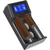 CTYOUNG Caricabatterie universale USB LCD ricarica intelligente per batteria agli ioni di litio 3,7 V Flat Top e batterie LIR2032 2450 RCR123A NI-MH/NI-CD AA C (batterie non incluse)
