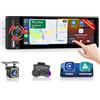 Hikity 1 DIN Autoradio con Bluetooth, CarPlay & Android Auto, Stereo Auto con 6,28 pollici Touchscreen Lettore Mirror Link/FM/Ricarica Rapida/Telecamera per Auto