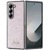 CG MOBILE Guess Glitter Script Cover per Samsung Galaxy Z Fold6 (F956) Rosa con Glitter Rigido con Assorbimento degli urti in TPU/PC