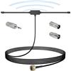 CAIHINIER Antenna FM Radio 75 Ohm Dipolo con Connettore F e Adattatori, Cavo di Estensione da 3 m per Ricezione FM DAB, Compatibile con Stereo, Impianti Hi-Fi e Ricevitori AV Audio