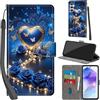 PHINIENLAND Cover per Samsung Galaxy A55 5G custodia portafoglio Cuore | 3 scomparti carte, 1 tasca banconote, Chiusura magnetica, Supporto, Pelle PU flip cover per Samsung A55 5G