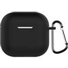 KNOXS Custodia per AirPods 4, Cover Protettiva in Morbido Finitura opaca Silicone Antiurto con Moschettone- Compatibile con AirPods 4 (Nero)