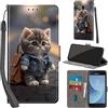 Haninsuze Cover per Samsung Galaxy J3 2017, Gatto | Pelle PU Portafoglio, Porta Carte, Magnetica, Libro, Antiurto Custodia