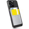 MyGadget Portafoglio per Smartphone X 2 Tasche - Protezione RFID e NFC - Porta Carte di Credito Cuffie o Soldi - Wallet per Cellulare da incollare - Argento