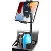 woleyi Supporto Tablet Auto Portabicchieri Regolabile in Altezza [può Contenere Bottiglie] Porta Tablet Bicchiere Auto con Braccio Alluminio per iPad Mini Air PRO, Galaxy Tab, Kindle, Telefono, 4-13
