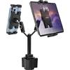 woleyi Supporto Tablet Auto Portabicchieri Doppio, Porta Tablet Camion Portabicchieri con Braccio in Metallo Regolabile per iPad Mini Air Pro, Galaxy Tab, Surface, Fire, Cellulare, 4-12.9
