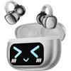 ZOMBIES CAT Cuffie Clip-On Open Ear Bluetooth 5.4 con Touchscreen Intelligente, Cuffie Sportive Wireless 3,7g, Impermeabili IP45, Chiamate Chiare AI-ENC, 65 Ore di Riproduzione, HY-C02, Argento