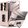 Doeshine Custodia per Samsung Z Fold 7 con Slot S Pen, 360° Cavalletto, Protezione Camera e Cerniera, Protezione Dello Schermo in Vetro Temperato, Cover Case Galaxy Z Fold 7 (Oro)