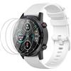 NOKOER Cinturini per Honor Magic Watch 2 46mm, [2 in 1] TPU Silicone Cinturino + 3 Pezzi Pellicola Protettiva, [Resistente all'Usura] [Traspirante] per Honor Magic Watch 2 46mm - Bianco