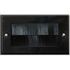 electrosmart® - Placchetta da Parete per ordinare i Cavi di televisori a Muro, con setole, Colore Nero