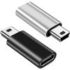 BORLTER CLAMP Adattatore da USB C a Mini USB 2pcs, Adattatore da Femmina di Tipo C a Maschio di Mini USB, per Lettori MP3, Fotocamere digitali, GPS, Macchine per Scatole Digitali e Altro Mncora