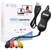 UCEC Video Grabber USB 2.0, VCR VCR TV to Dvd, all in One Convertitore Video per Mac OS X PC Win 7,8,10, Versione aggiornata