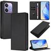 XINYEXIN Cover per Oppo A40 4G / A40m 4G / A60 5G, Custodia Portafoglio in Pelle Cover Folio a Libro con Slot per Porta Carte Supporto Magnetica Flip Case - Nero