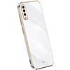 RankOne La Custodia del Telefono è Adatta per Samsung Galaxy A50 / A50S / A30S (6.4 Inches), Case per Cellulare in Silicone con Telaio Galvanico - Bianco